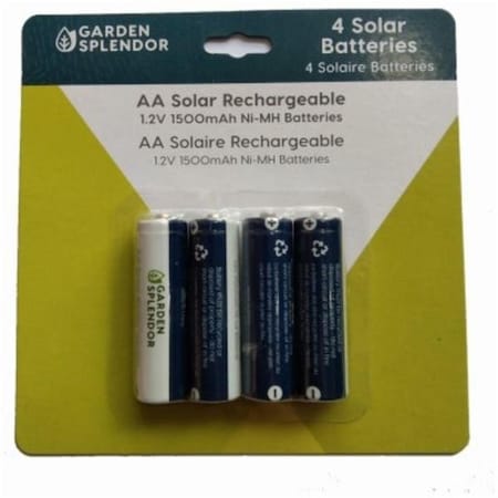 Data Processorme Solar Light AA Rechargeable Batteries, 4PK DA3864763